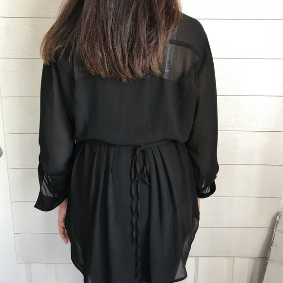 Torrid sheer button down tunic top - Picture 3 of 6